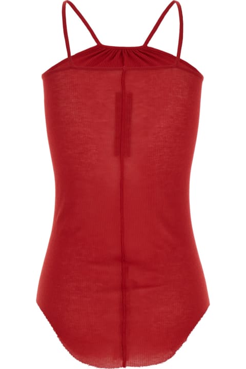 Rick Owens for Women Rick Owens 'skorpio' Red Tank Top With Halterneck In Ribbed Silk Blend Woman