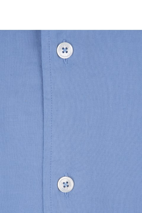 Fedeli for Men Fedeli Sean Shirt In Sky Blue Panamino