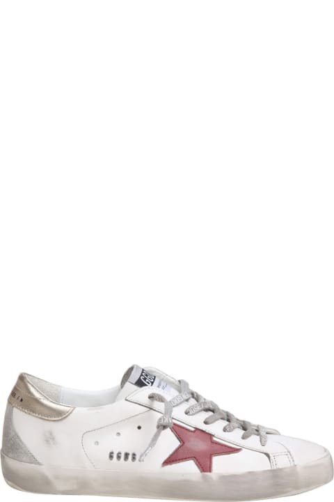 Golden Goose Sneakers for Men Golden Goose Golden Goose Super Star Sneakers In White/red And Gold Leather