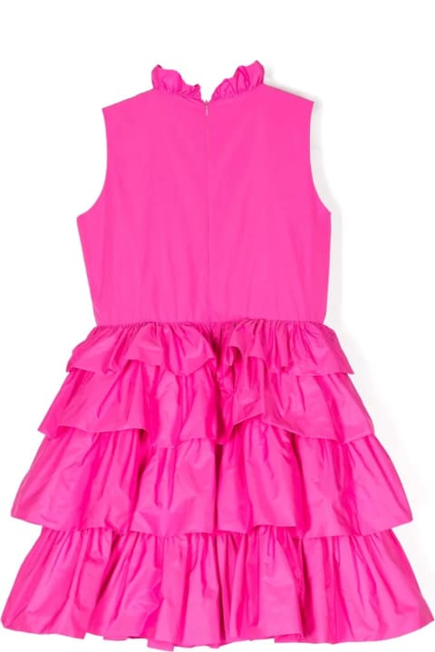 Dresses for Girls Miss Blumarine Fuchsia Dress With Ruches And Flounces