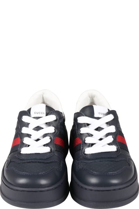 Gucci Shoes for Boys Gucci Blue Sneakers For Boy With Web