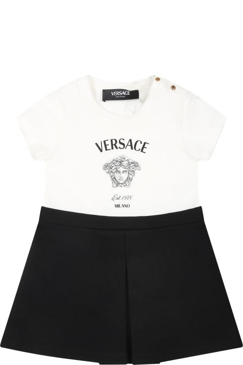 Fashion for Baby Boys Versace Black Dress For Baby Girl With Logo And Medusa