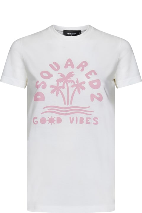 Dsquared2 Topwear for Women Dsquared2 Good Vibes Mini Fit T-shirt