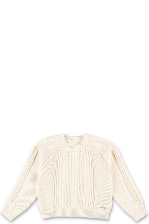 Fashion for Kids Chloé Logo Lettering Cable Knitted Jumper