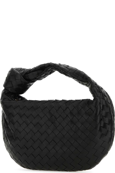 Bags Sale for Women Bottega Veneta Black Leather Teen Jodie Handbag
