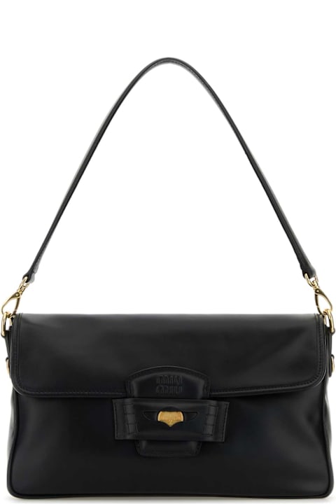 Miu Miu Bags for Women Miu Miu Black Leather Penny Shoulder Bag