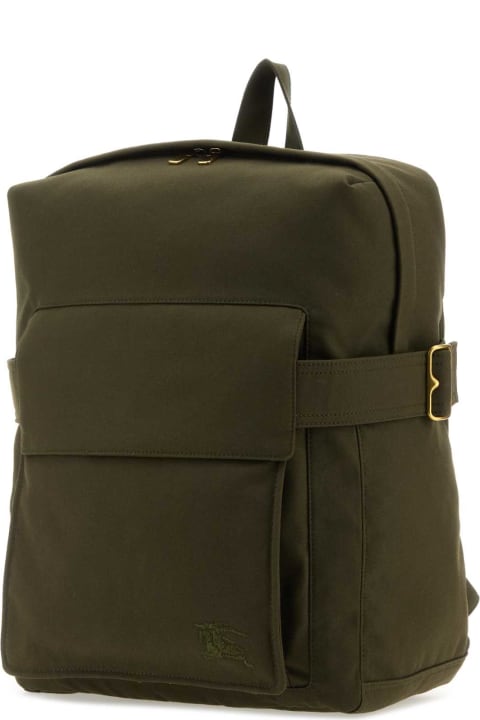 Bags Sale for Men Burberry Army Green Polyester Blend Trench Backpack