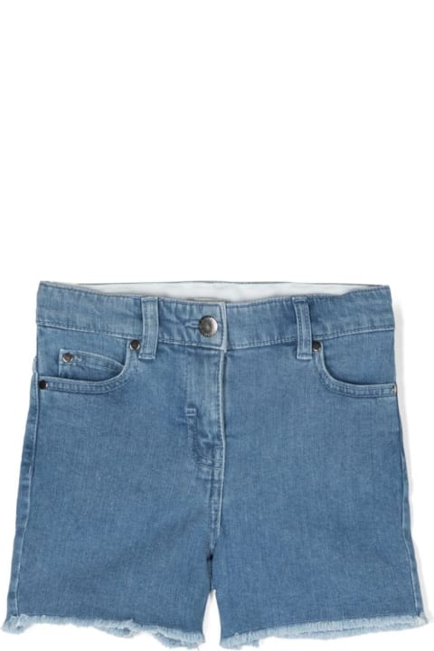 Stella McCartney Kids Stella McCartney Kids Denim Shorts With Frayed Hearts Patches