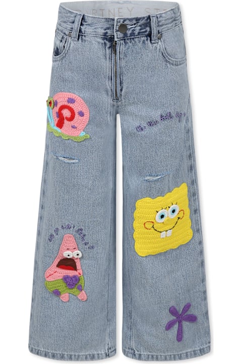 Homeware Stella McCartney Kids Denim Jeans For Girl With Spongebob