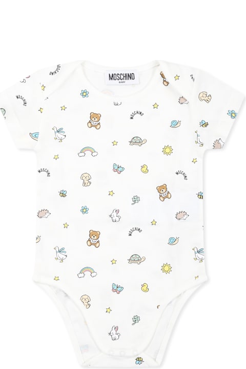 Moschino for Kids Moschino Beige Body Set For Babykids With Teddy Bear