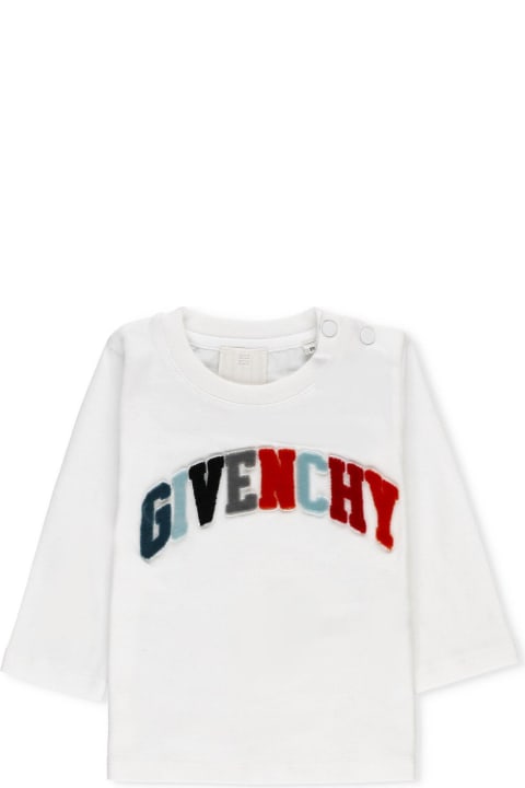 Givenchy Kids Givenchy Logo Flocked Crewneck T-shirt
