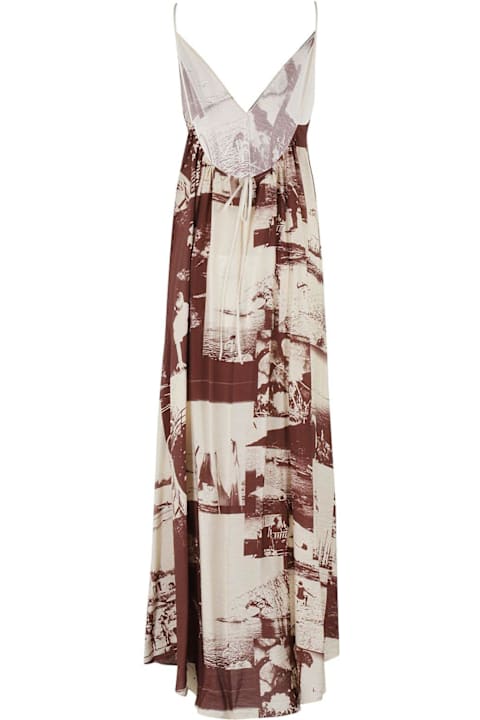 Alysi for Women Alysi Graphic Printed V-neck Slip Dress