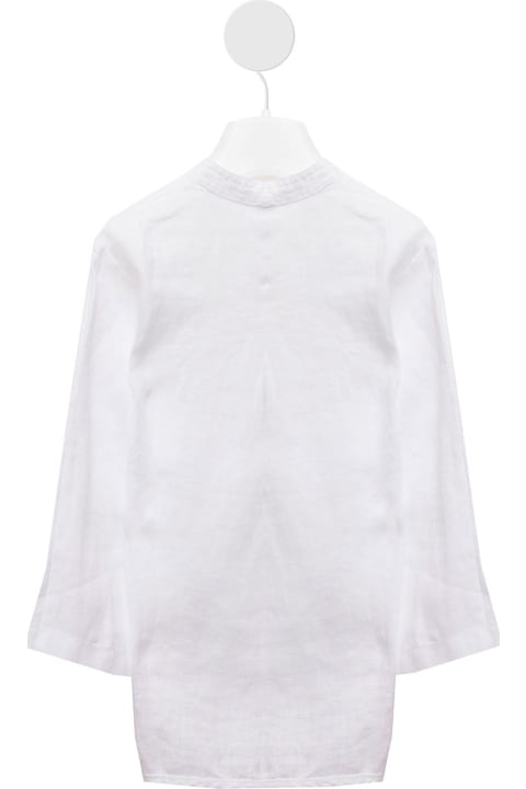 Il Gufo Kids Baby Boy's White Linen Shirt With Mandarin Collar