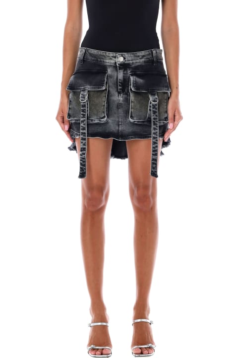 Jeans Mini Skirt With Cargo Pockets