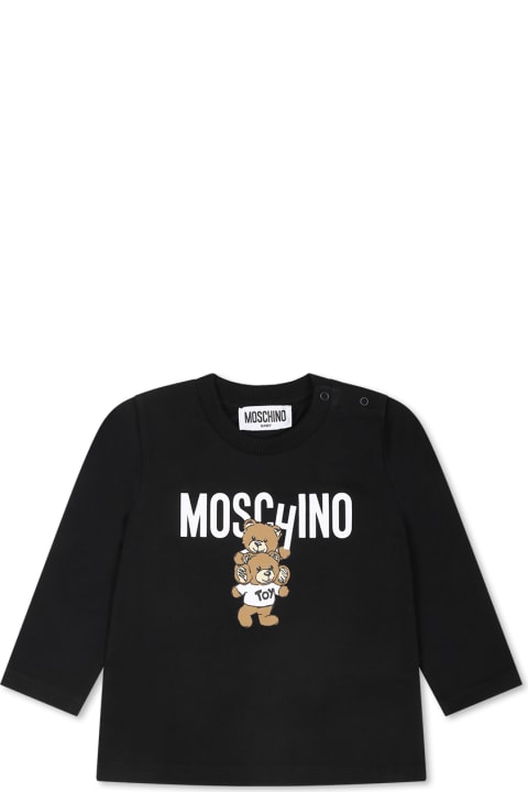 Moschino for Kids Moschino Black T-shirt For Babykids With Teddy Bear