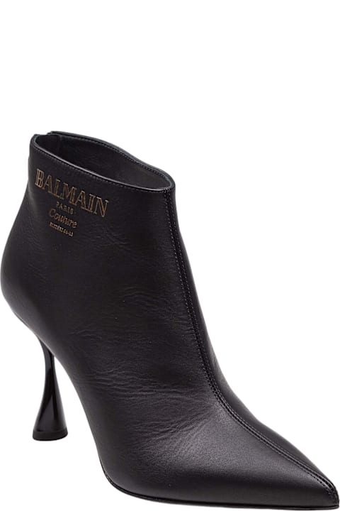 Balmain Boots for Women Balmain Balmain Black Leather Ankle Boot