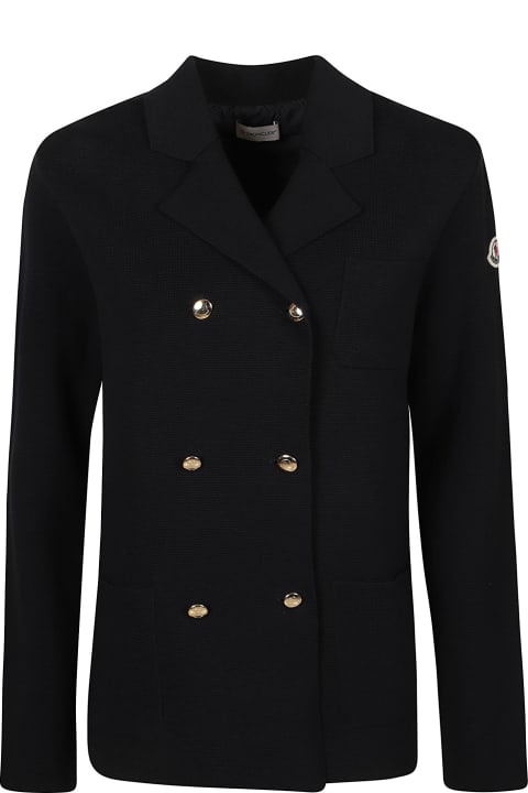 Moncler Clothing for Women Moncler Logo Sleeve Double-breasted Jacket