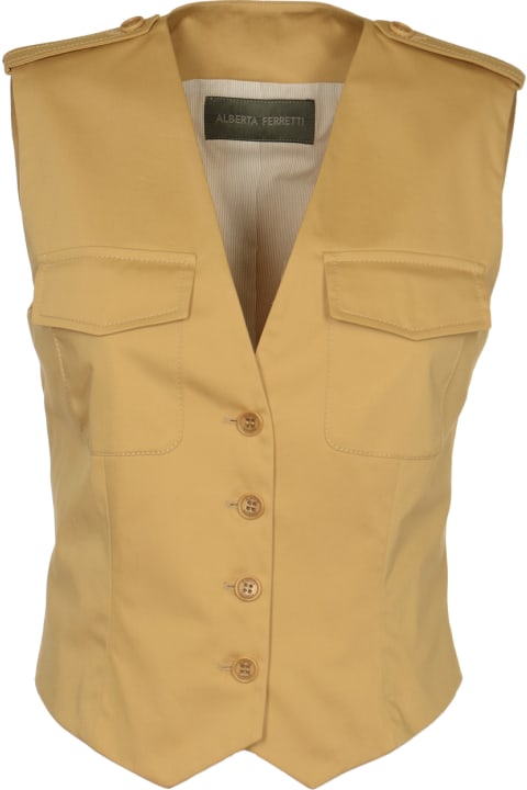 Alberta Ferretti Coats & Jackets for Women Alberta Ferretti Patched Front Pockets Slim Vest