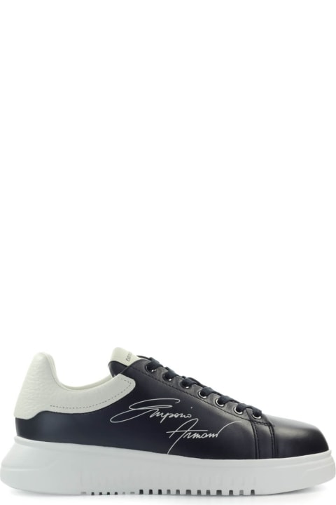 Signature Dark Blue Cream Sneaker