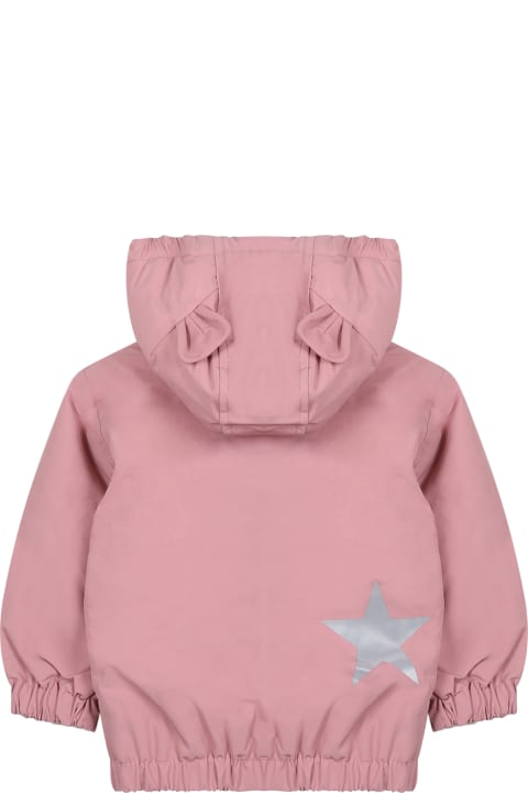 Topwear for Baby Boys Molo Pink Jacket For Baby Girl With Logo