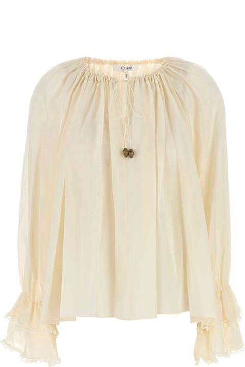 Chloé سترات صوف وبدل رياضية لـ السيدات Chloé Ivory Silk Blouse