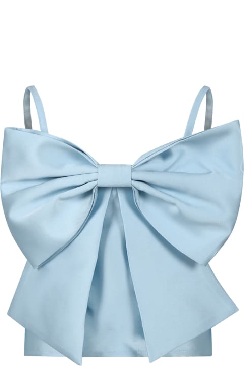 Fashion for Women Caroline Bosmans Light Blue Top For Girl With Bow