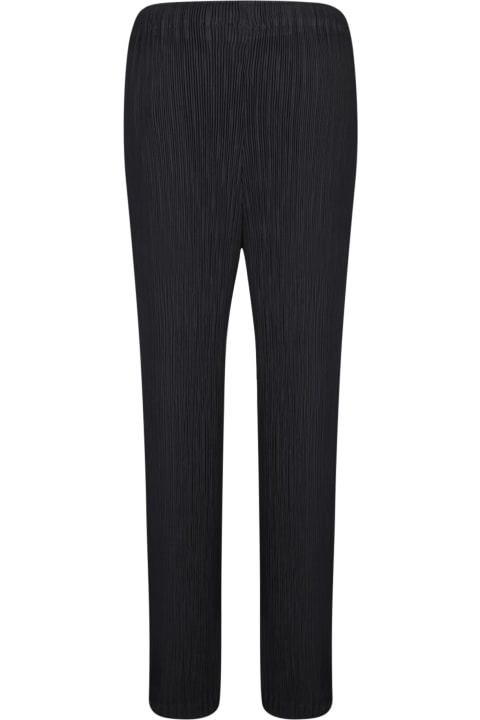 Issey Miyake for Men Issey Miyake Pleated Black Straight Trousers