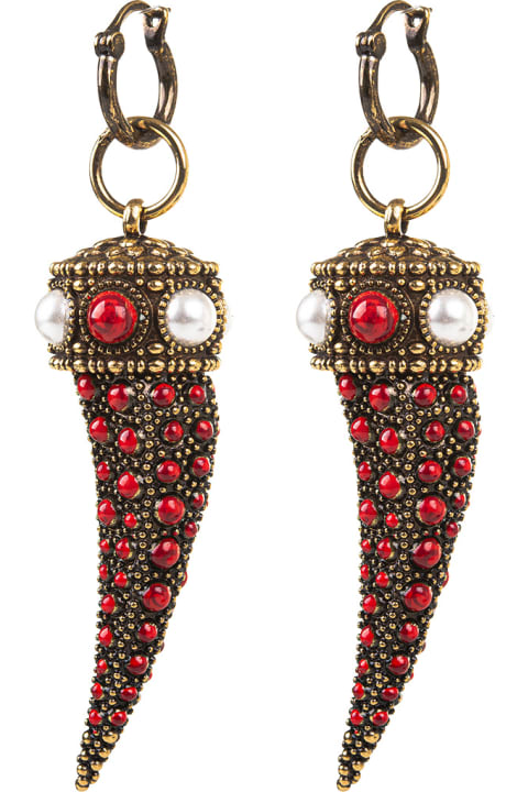 Roberto Cavalli Earrings for Women Roberto Cavalli Pendant Earrings With Coral Stones