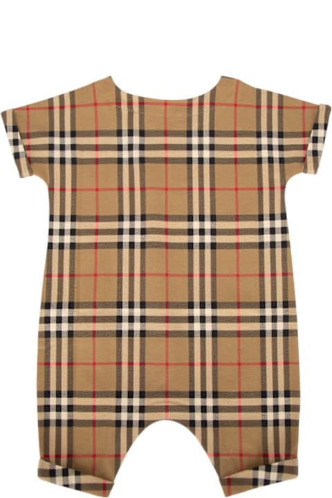 ملابس تحتية لـ رُضع بنات Burberry Checked Babygrow