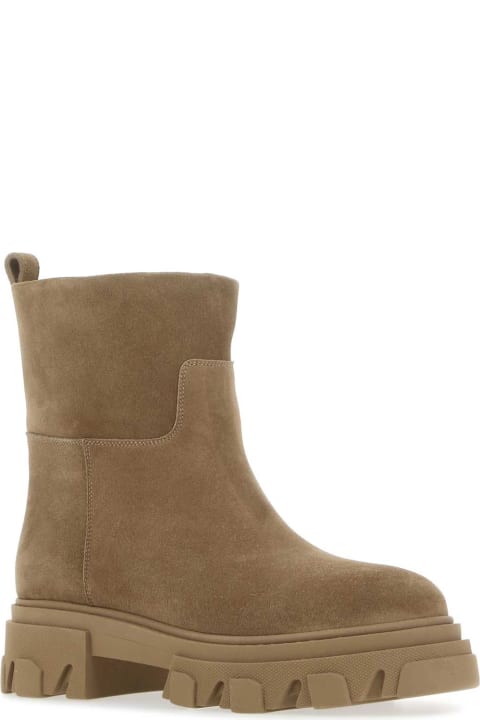 GIA BORGHINI Boots for Women GIA BORGHINI Biscuit Suede Ankle Boots