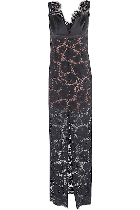 Homeware self-portrait Black Floral Lace Maxi Dress