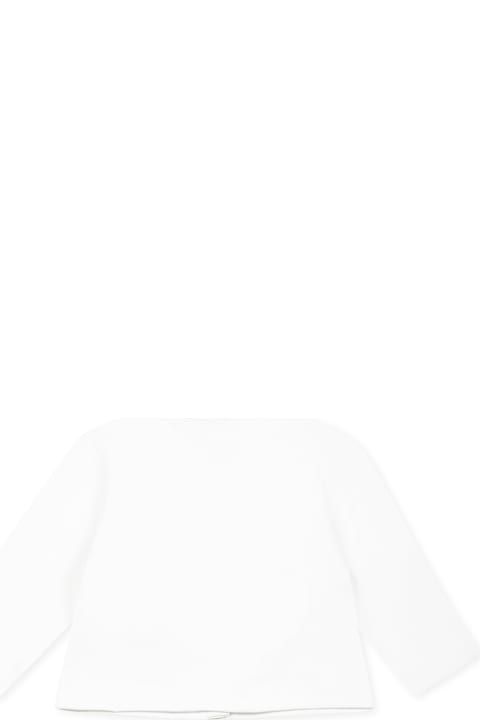 خصم على رُضع بنات Balmain White Jacket For Baby Girl With Logo