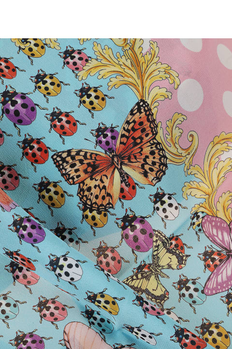 Scarves & Wraps for Women Versace Polka Dot Lady Bug & Butterfly Printed Scarf