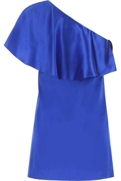 Saint Laurent Clothing for Women Saint Laurent Blue Satin Mini Dress