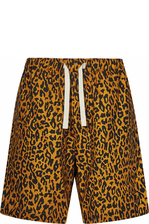 Palm Angels for Men Palm Angels Leopard Printed Drawstring Shorts