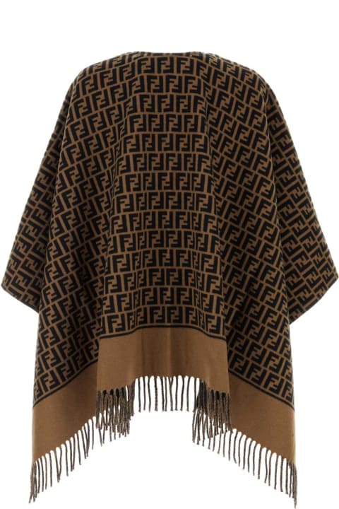 Fashion for Women Fendi Embroidered Wool Blend Cape