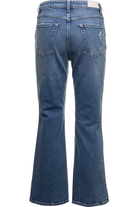 Blue Pam Mini Flare Jeans In Denim Icon Denim Woman