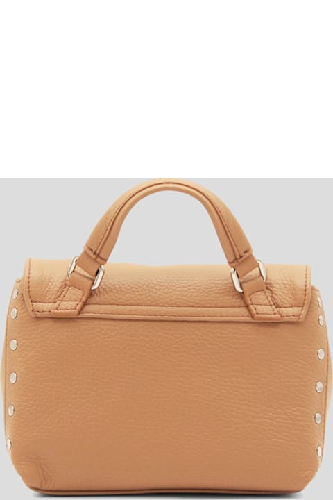 Homeware Zanellato Cappuccino Leather Postina Baby Top Handle Bag