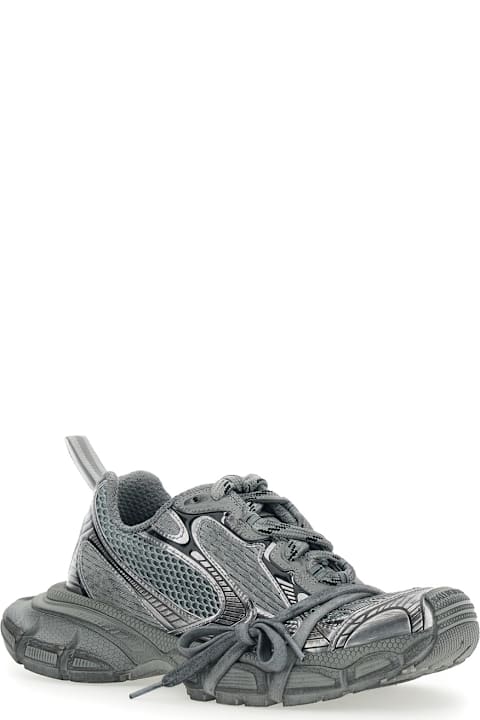 Balenciaga '3xl' Grey Low Top Sneakers With Logo Detail In Tech Fabric Woman