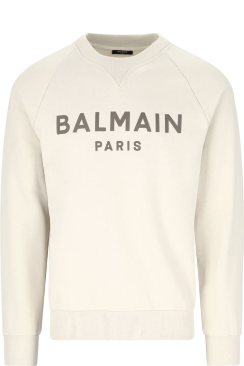 メンズ Balmainのウェア Balmain Logo Printed Crewneck Sweatshirt