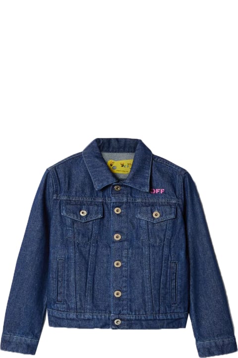 Topwear for Girls Off-White Denim Jacket With Off Logo