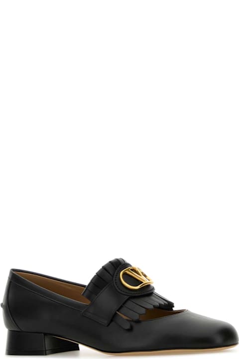 Valentino Garavani for Women Valentino Garavani Black Leather Loafers