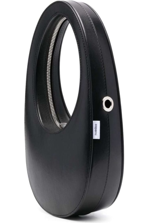 Fashion for Women Coperni Black Monochrome Mini 'swipe' Bag With Oval Handle In Leather Woman