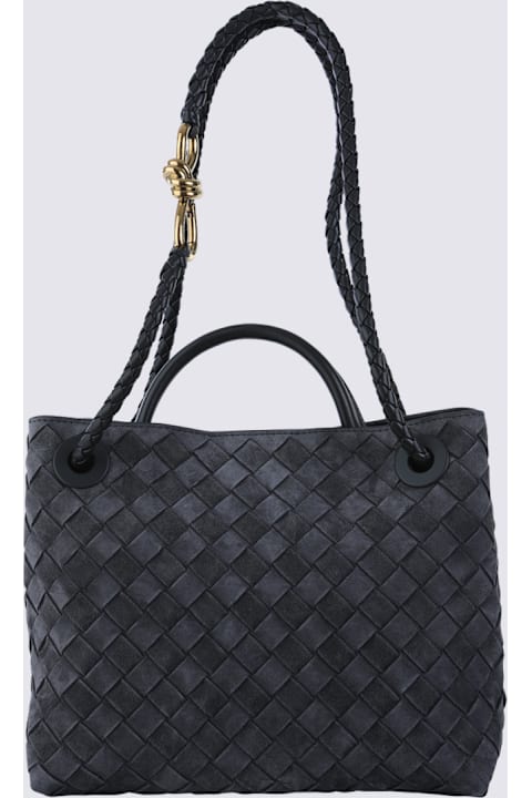 Bottega Veneta Black Leather Let
s Go Little One Top Handle Bag