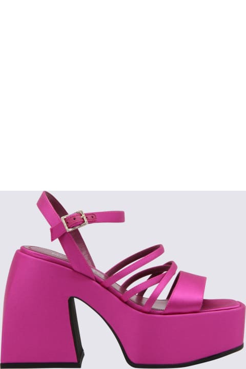 Nodaleto Sandals for Women Nodaleto Pink Satin Bulla Chibi Sandals