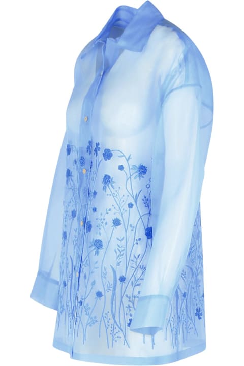 Parosh for Men Parosh 'fiori' Light Blue Silk Shirt