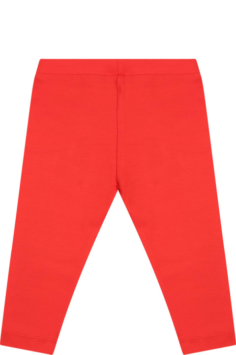 Fashion for Baby Boys Moschino Red Leggings For Baby Girl With Logo