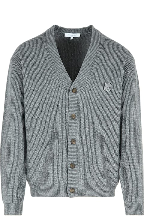 Homeware Maison Kitsuné Grey Wool Blend Cardigan
