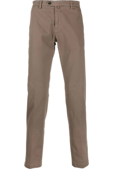 Brown Stretch-cotton Chino Trousers