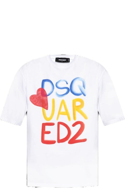 Dsquared2 for Men Dsquared2 Summer Lovers Logo Printed Loose Fit T-shirt
